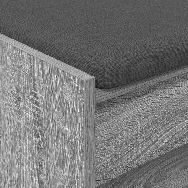 Flurbank mit Kissen mit Regal Graues Sonoma 100 x 38 x 46 cm