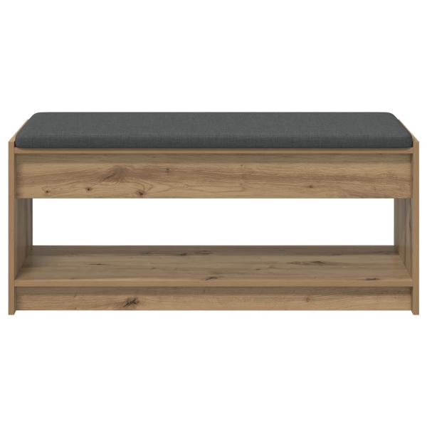 ARDEBO.de - Flurbank mit Kissen mit Regal Artisan-Eiche 100 x 38 x 46 cm