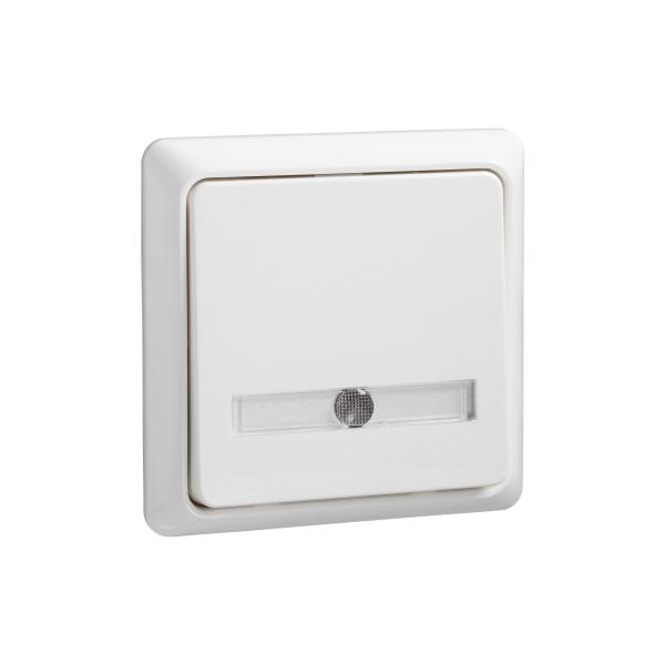 ARDEBO.de Elso ELG506244 Taster 42V/1A AP Schriftfeld beleuchtet 1xLED separater Anschluß, Renovierung, perlweiß