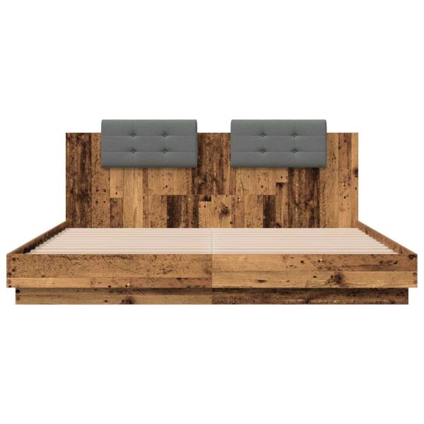 Bettgestell mit Kopfteil Altholz 200 x 200 cm Holzwerkstoff