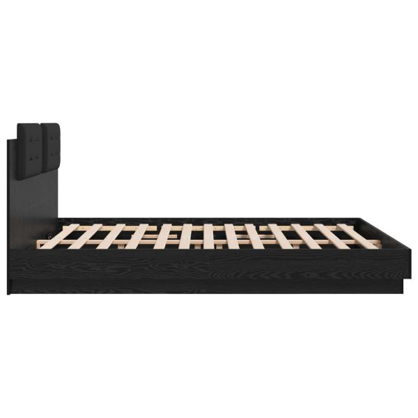 Bettgestell mit Kopfteil Schwarz Eichen-Optik 200 x 200 cm