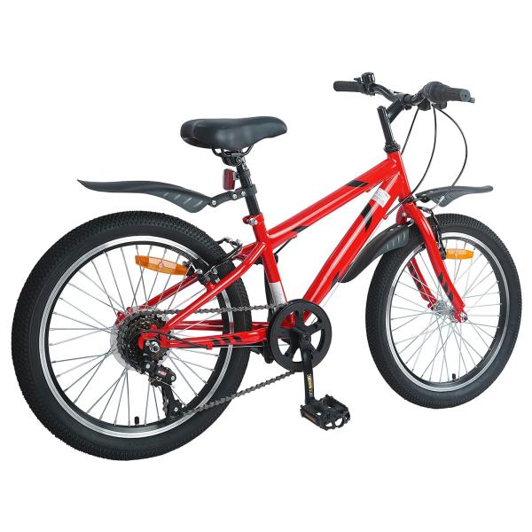 Kinderfahrrad 24 Zoll 6-Speed für 8-12 Jahre alt Rot