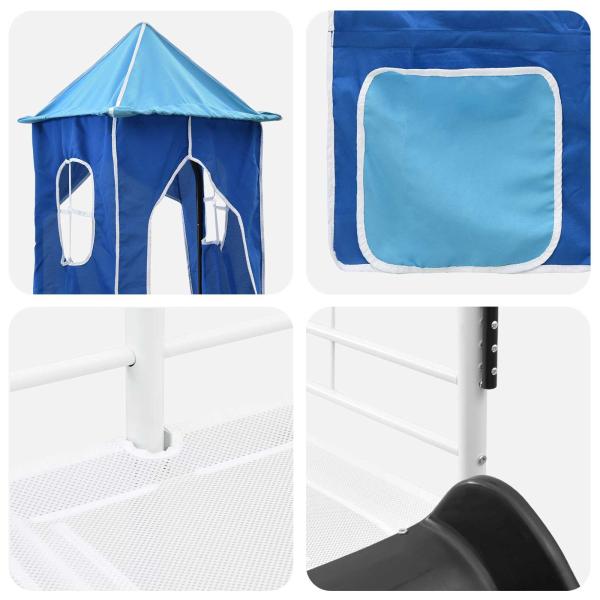 Weiß und Blau 90 x 190 cm