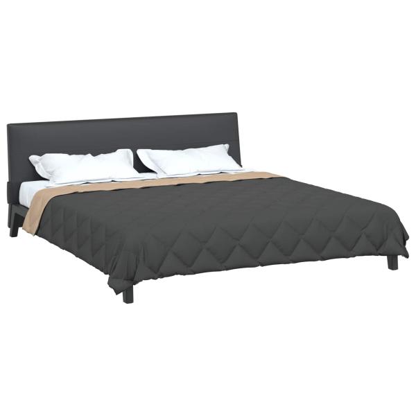 Sommerdecke Anthrazit und Taupe 220 x 260 cm Mikrofaser