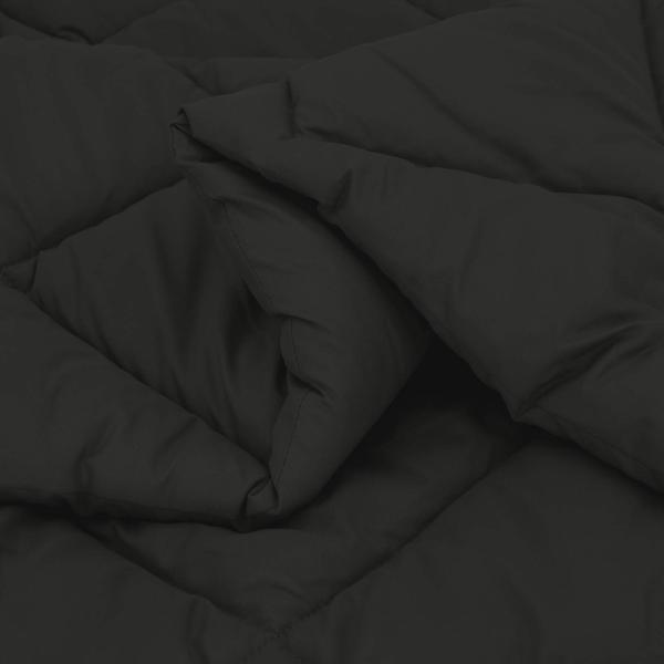 ARDEBO.de - Ganzjahresbettdecke Schwarz 240 x 260 cm Mikrofaser