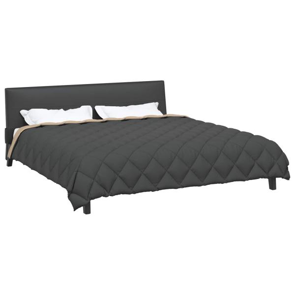 Winterbettdecke Anthrazit und Taupe 200 x 200 cm Mikrofaser