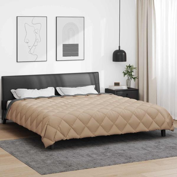 Winterbettdecke Anthrazit und Taupe 200 x 200 cm Mikrofaser