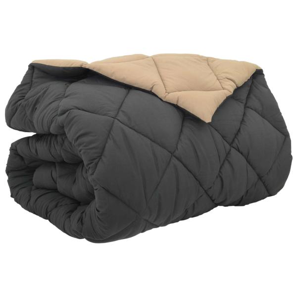 Winterbettdecke Anthrazit und Taupe 220 x 260 cm Mikrofaser