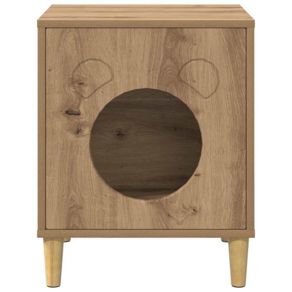 Katzenhaus Kunsthandwerk Eiche 42,5 x 40 x 53 cm Holzwerkstoff