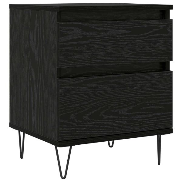 ARDEBO.de - Bettschrank Schwarz Eichen-Optik 40 x 35 x 50 cm Holzwerkstoff