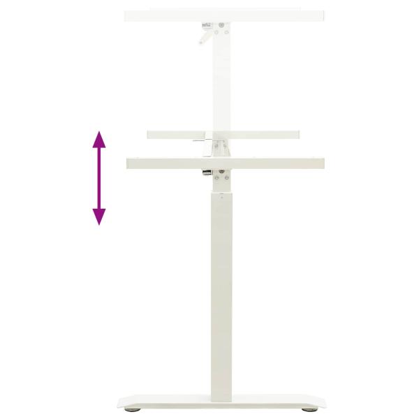 Schreibtisch Weiß und Hellbraun 140 x 60 cm Massivholz Eiche