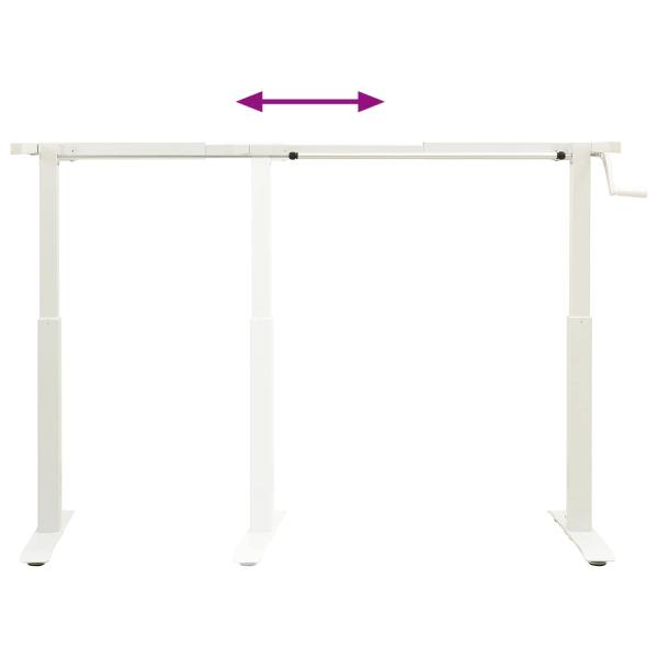 Schreibtisch Weiß und Hellbraun 140 x 60 cm Massivholz Eiche