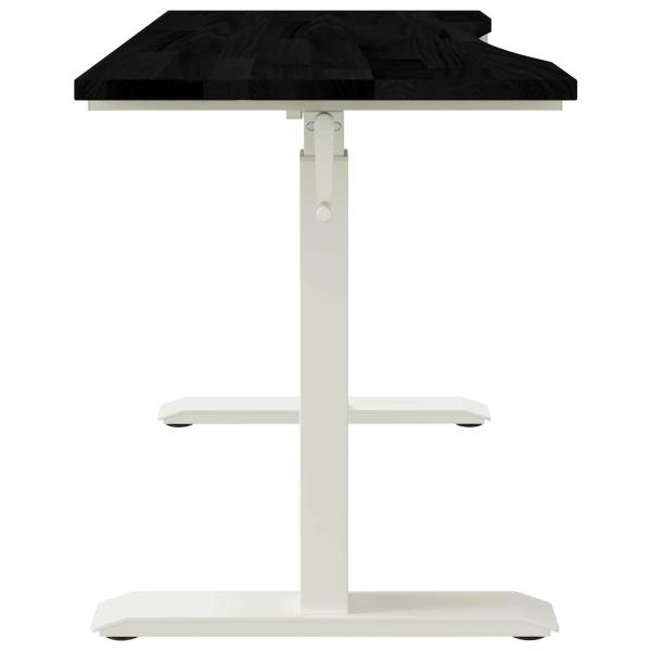 Schreibtisch Weiß und Dunkelbraun 120 x 60 cm Massivholz Eiche