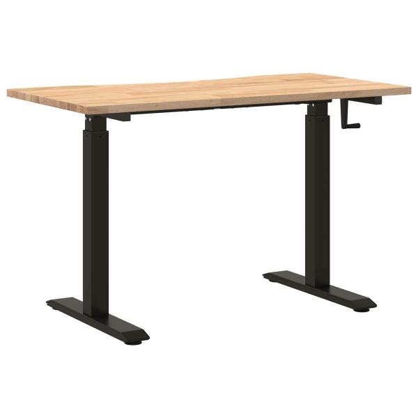 Schreibtisch Schwarz und Natur 120 x 60 cm Massivholz Eiche