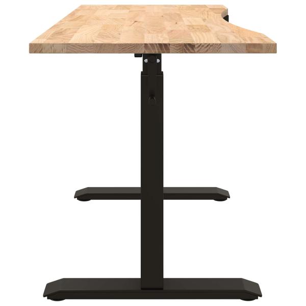 Schreibtisch Schwarz und Natur 140 x 60 cm Massivholz Eiche