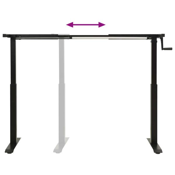 Schreibtisch Schwarz und Natur 140 x 60 cm Massivholz Eiche