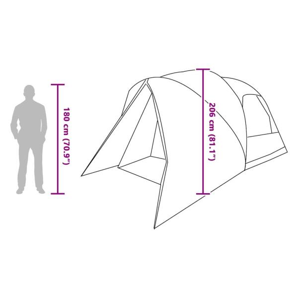 Kuppelzelt mit Dach mit Speicher Grün 396 x 304 x 193 cm