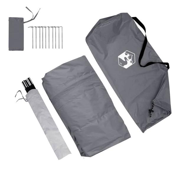 Heckklappenzelt mit Dach Grau und Orange 350 x 250 x 245 cm