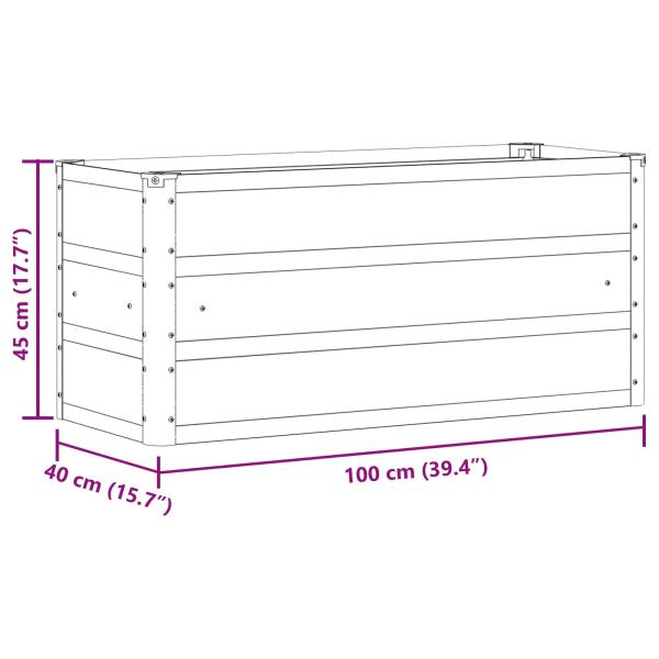 Pflanzkübel Elfenbein 100 x 40 x 45 cm Stahl