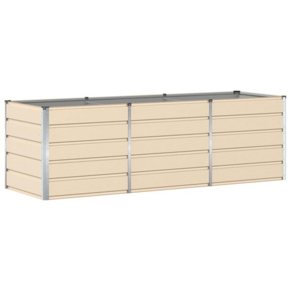 Pflanzkübel Elfenbein 240 x 80 x 75 cm Stahl