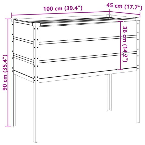 Pflanzkübel Hellgrau 100 x 45 x 90 cm Verzinkter Stahl