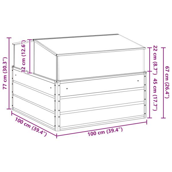Pflanzkübel Hellgrau 100 x 100 x 77 cm Verzinkter Stahl
