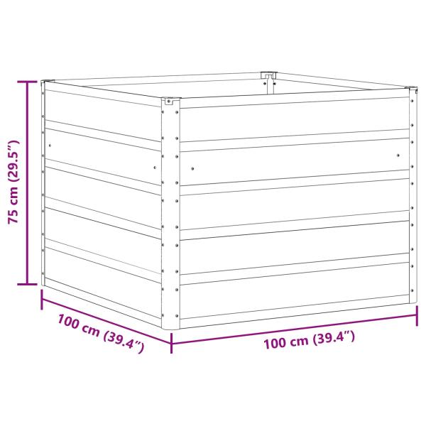 Pflanzkübel Pastellgrün 100 x 100 x 75 cm Stahl
