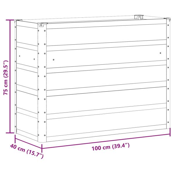 ARDEBO.de - Pflanzkübel Grün 100 x 40 x 75 cm Stahl