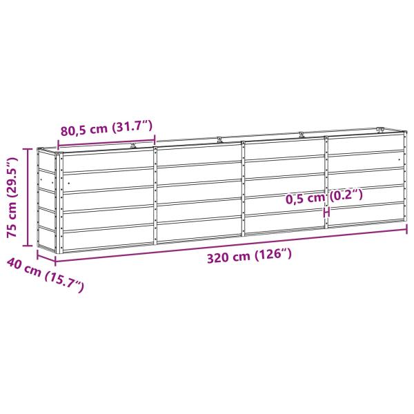 Pflanzkübel Grün 160 x 40 x 75 cm Stahl