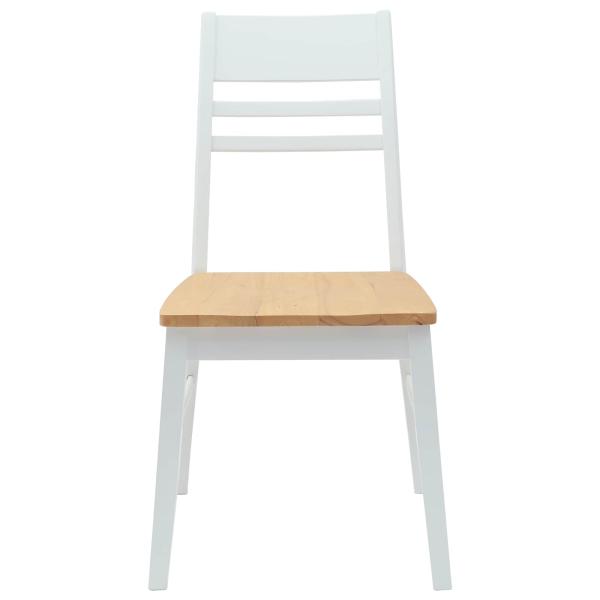 Esszimmerstühle 2 pcs Weiß 43 x 54 x 89 cm Massives Gummiholz
