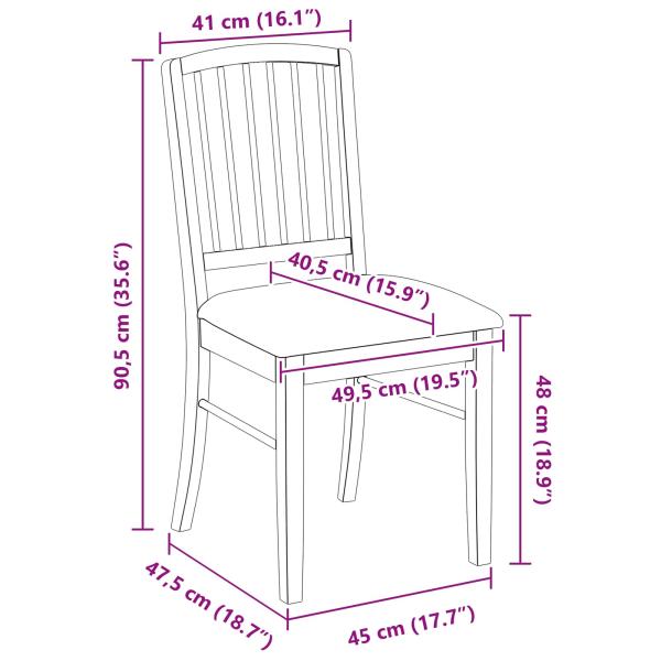 Esszimmerstühle 2 pcs Natur 50 x 52,5 x 91 cm