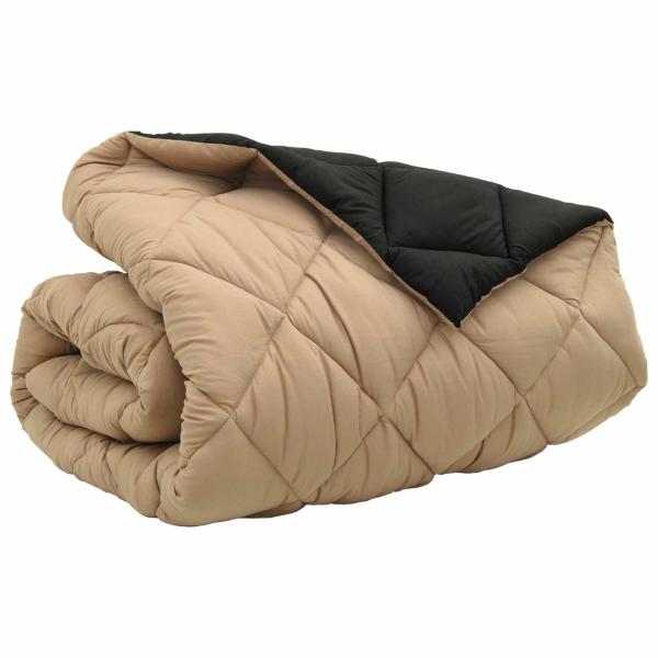 Winterbettdecke Schwarz und Taupe 220 x 240 cm Mikrofaser