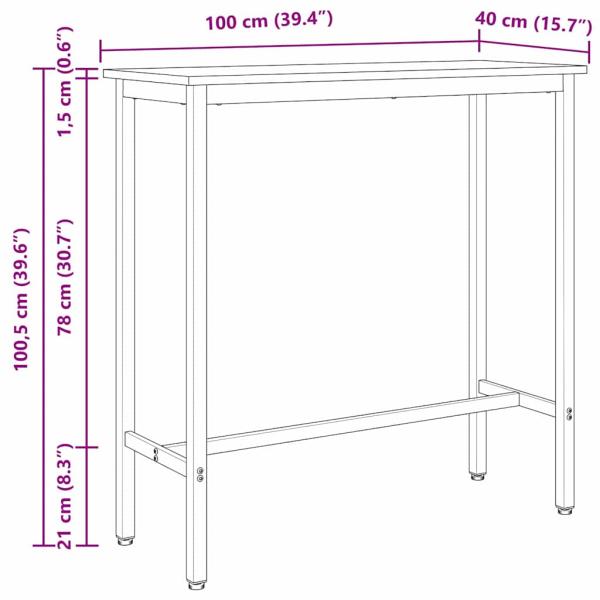 Tisch Altholz 100 x 40 x 100,5 cm Ingenieure Holz und Stahl