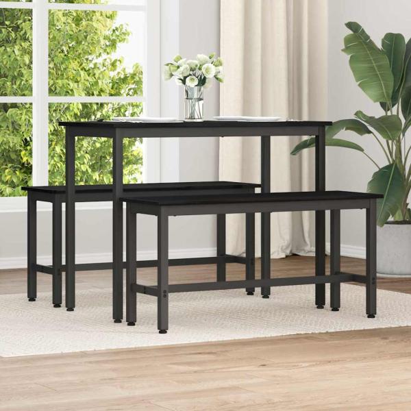 ARDEBO.de - Esstischbank Schwarz Eichen-Optik 100 x 32,5 x 48,5 cm