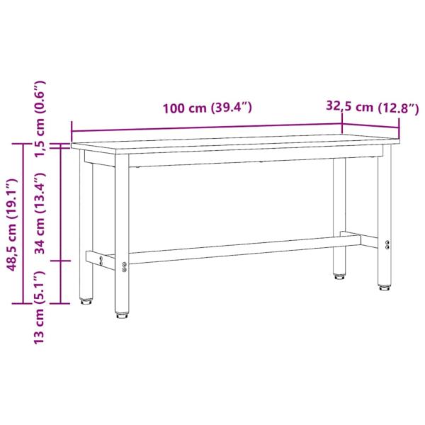 Esstischbank 2 pcs Artisan-Eiche 100 x 32,5 x 48,5 cm