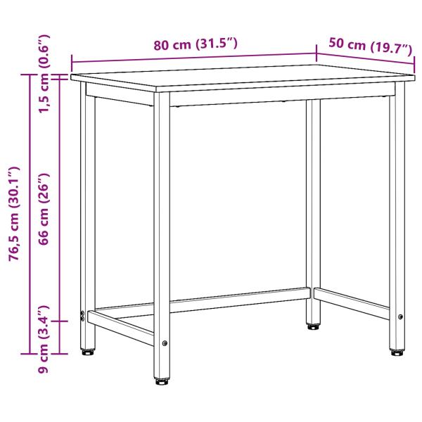 Tisch Artisan-Eiche 80 x 50 x 76,5 cm Ingenieure Holz und Stahl