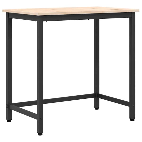 Tisch Natur 80 x 50 x 77 cm Ingenieure Holz und Stahl