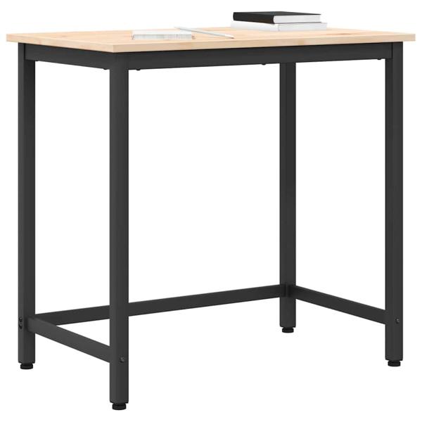 Tisch Natur 80 x 50 x 77 cm Ingenieure Holz und Stahl