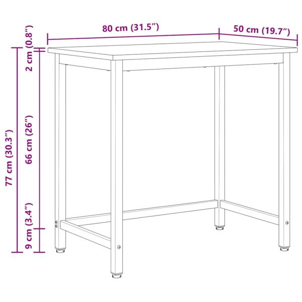 Tisch Natur 80 x 50 x 77 cm Ingenieure Holz und Stahl