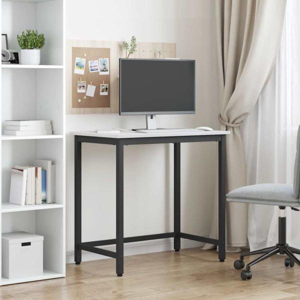 Tisch Weiß 80 x 50 x 77 cm Ingenieure Holz und Stahl