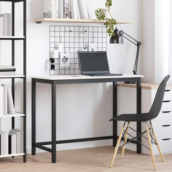 ARDEBO.de - Tisch Weiß 100 x 50 x 77 cm Ingenieure Holz und Stahl