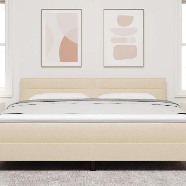 LED Kopfteil mit LED-Lichtleisten Creme 180 cm Polyester