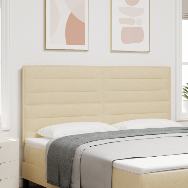 LED Kopfteil mit LED-Lichtleisten Creme 180 cm Polyester