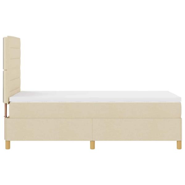 Boxspringbett mit Matratze mit Kopfteil Creme 90 x 190 cm Stoff