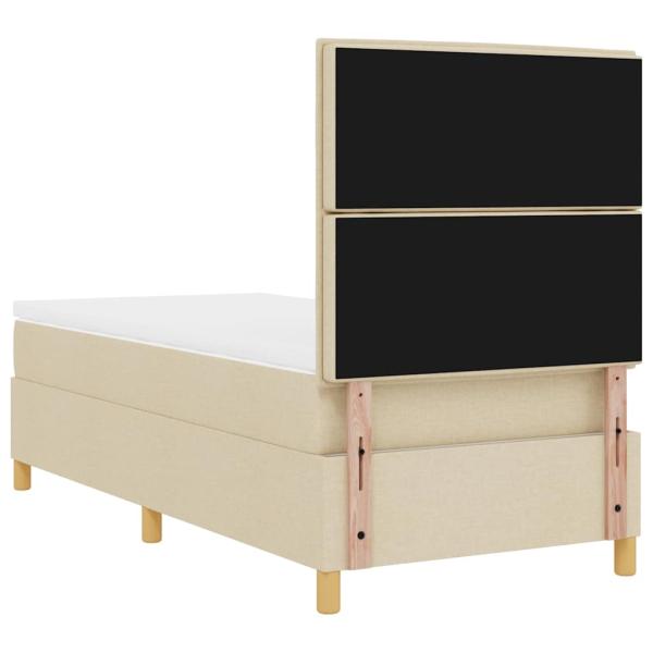 Boxspringbett mit Matratze mit Kopfteil Creme 90 x 190 cm Stoff
