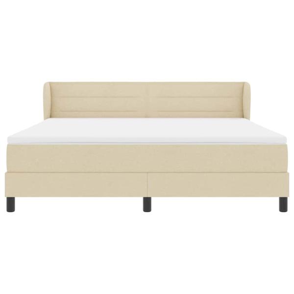 Boxspringbett mit Matratze Creme 180 x 200 cm Stoff