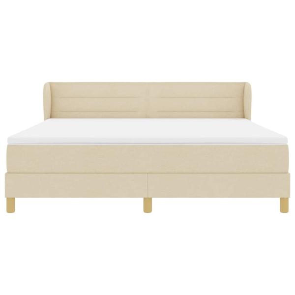 Boxspringbett mit Matratze Creme 180 x 200 cm Stoff