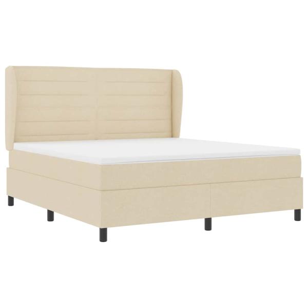 Boxspringbett mit Matratze Creme 180 x 200 cm Stoff