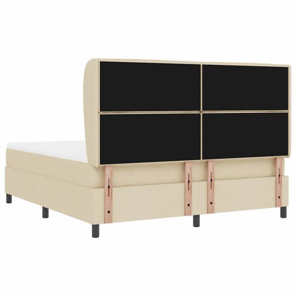 Boxspringbett mit Matratze Creme 180 x 200 cm Stoff