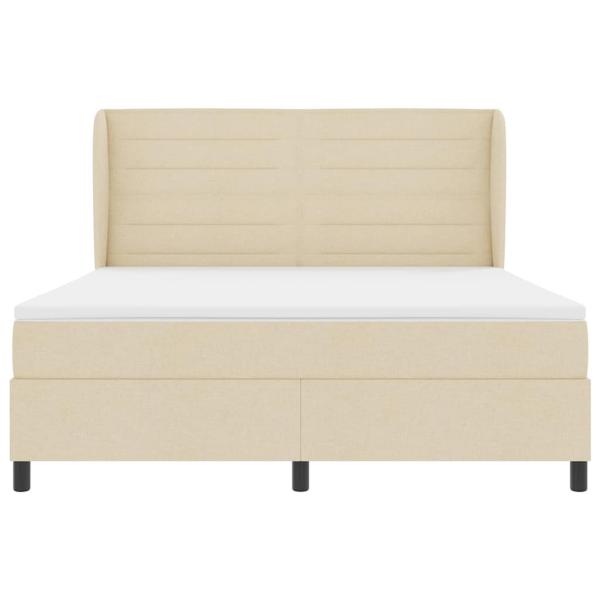 Boxspringbett mit Matratze Creme 180 x 200 cm Stoff